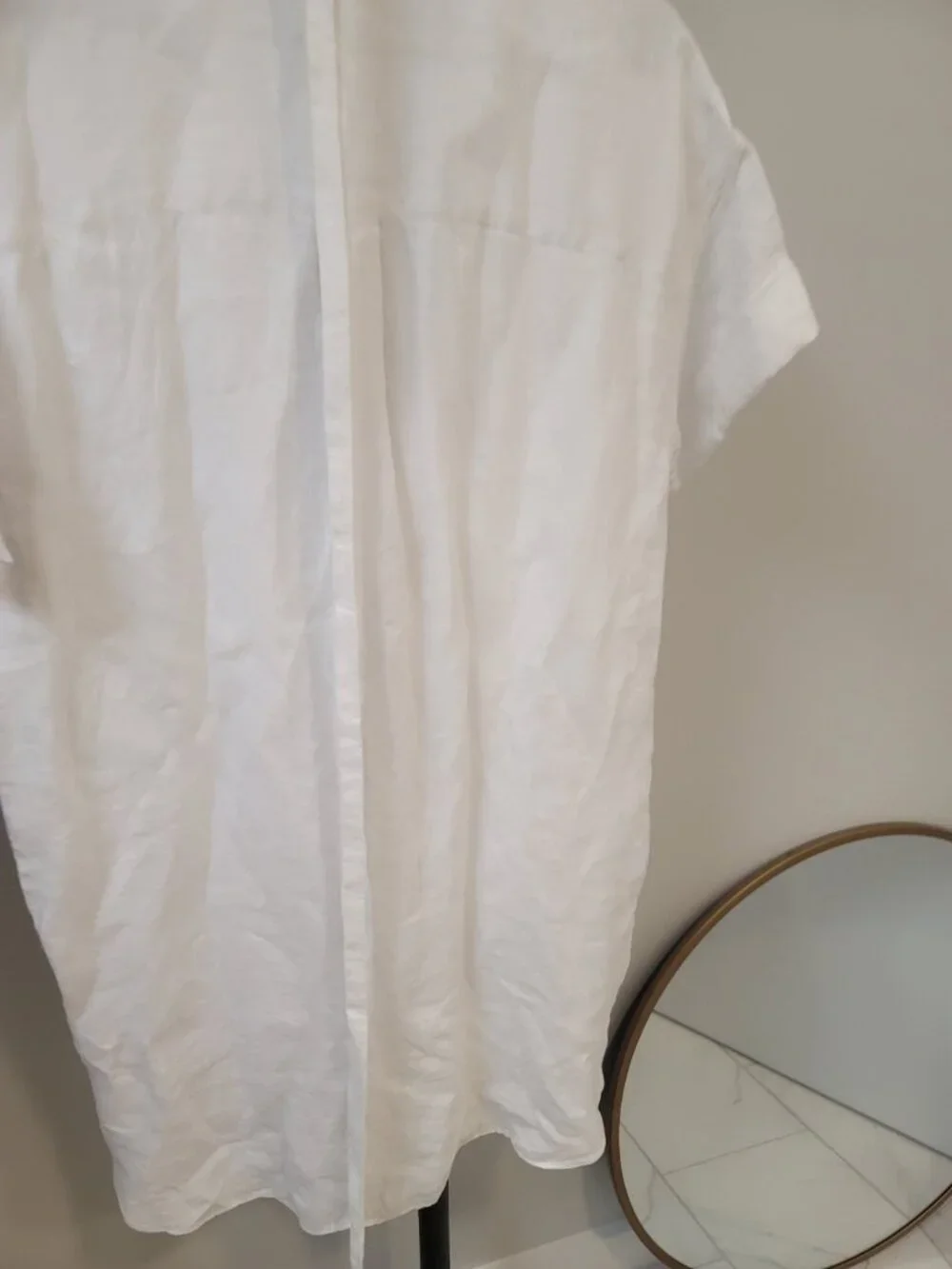 J. Crew Factory White Linen Button-Down Mini Shirt Dress - Picture 5 of 7